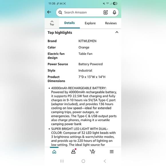 Portable Orange and Black Fan Set - Picture 7 of 11